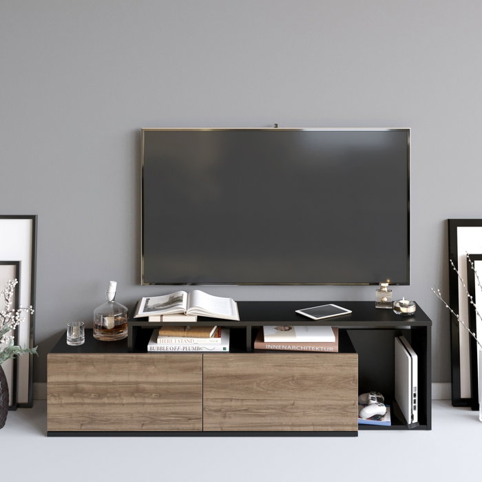 Hanah Home Nexera Soporte de TV Negro y Nogal
